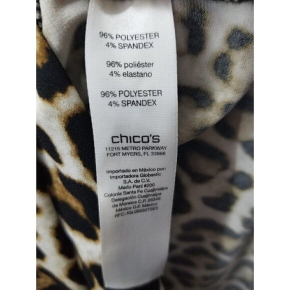 Chicos Animal Print Tunic Top 3/4 Sleeve. Size 2 - Picture 4 of 6
